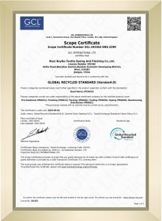 GRS scope certificate (GCL)